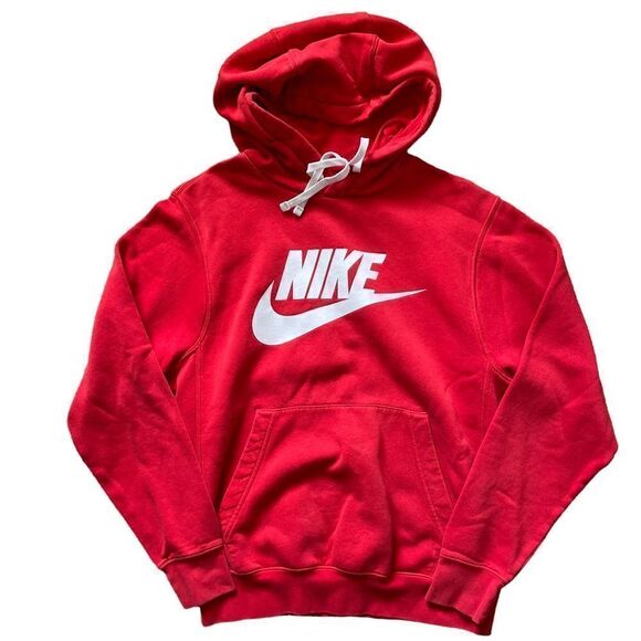 NIKE Hoodie Sweatshirt Red White Size Small - Picture 1 of 8